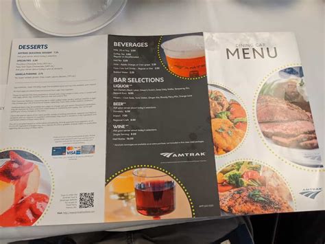 Amtrak Dining Car Menu