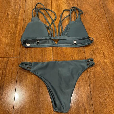 Zaful Olive Green Bikini Womens Small Great Depop