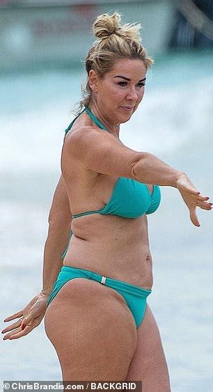 Claire Sweeney 51 Shows Off Her Curves In A Bikini In Barbados