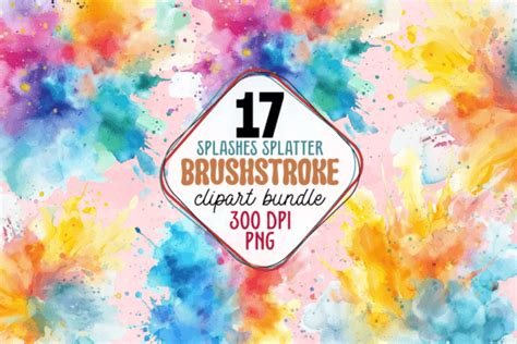 Splashes Splatter Brushstroke Clipart Graphic By Craftart · Creative