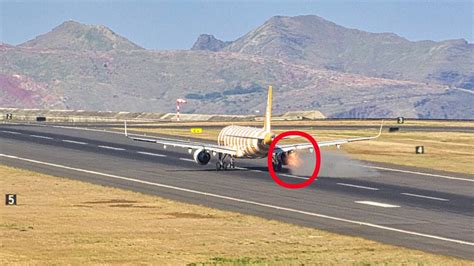 Bird Strike Condor Airbus A At Madeira Airport Youtube