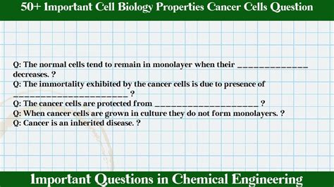 Mcq Questions Cell Biology Properties Cancer Cells With Answers Youtube