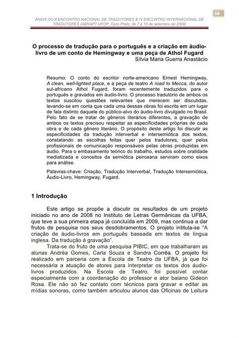 Pdf O Processo De Tradu O Para O Portugu S E A Cria O Em Ainda