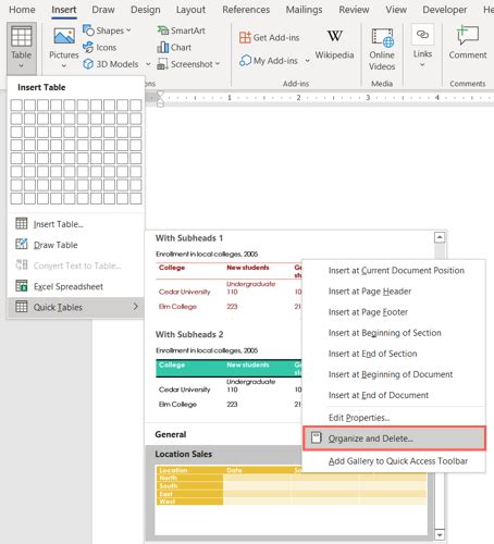 How To Create A Table Template In Microsoft Word