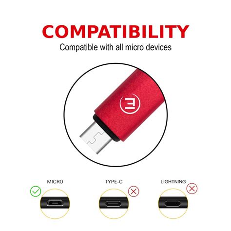 Cable Micro Usb Vers Usb En Nylon Tress Evomind Rouge Ou Bleu