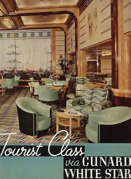 Cunard White Star Brochure Cover Design Tourist Class