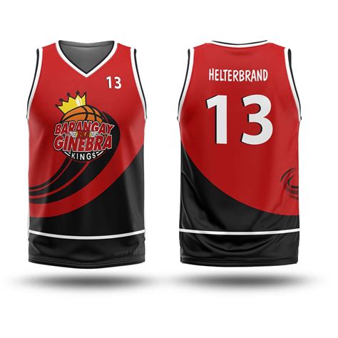 Jfb Barangay Ginebra King Jersey Red Full Sublimation Top Basketball