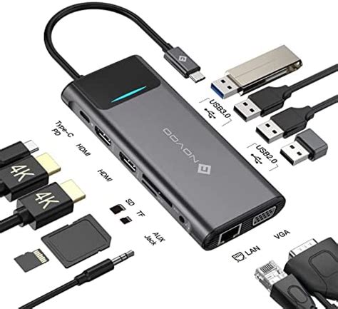 Novoo In Usb C Hub Triple Display Docking Station Type C Hub