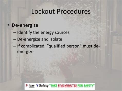 De Energization And Lockout Safety Reminder Training