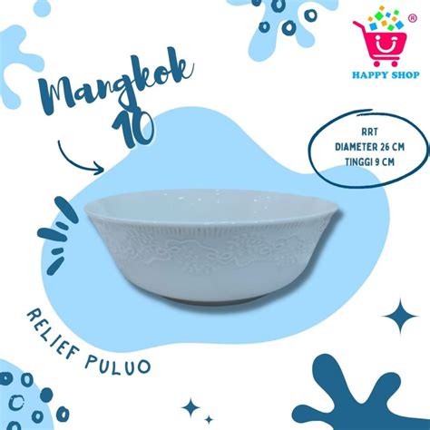 Jual RRT Dinnerware Set Motif Relief Puluo Putih Mangkok 10 Shopee