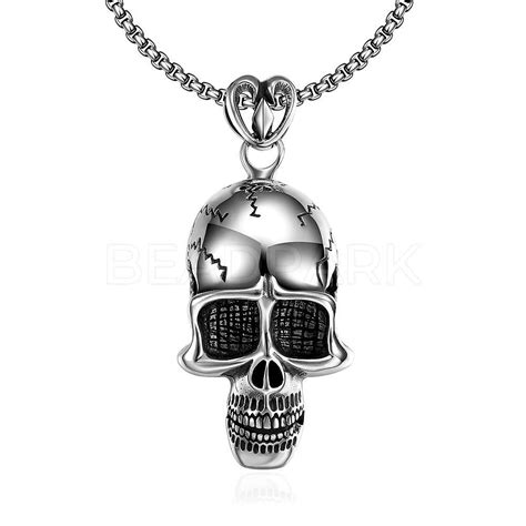 Rock Punk 316l Stainless Steel Skull Pendant Necklaces For Men