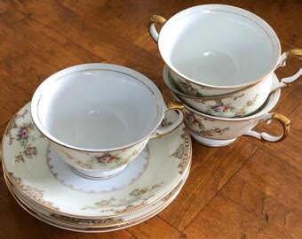 Beautiful Vintage Meito China S Teacup Set Of Made In Japan