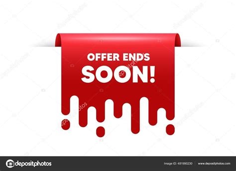 Offer Ends Soon Text Red Ribbon Tag Banner Special Offer Stock Vector