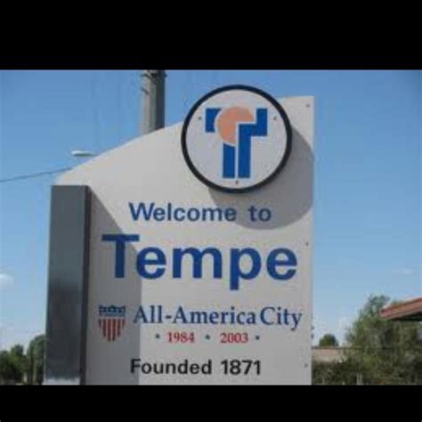 The Welcome Sign To Tempe In All America City