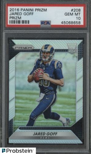 Panini Silver Prizm Jared Goff Rams Rc Rookie Psa Gem Mint