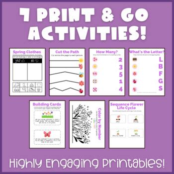 Springtime Preschool Bundle, Printable Worksheets, Preschool Activities