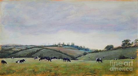 Italian Cattle Fields Painting By Artist Rick Enbody Painting By Rick