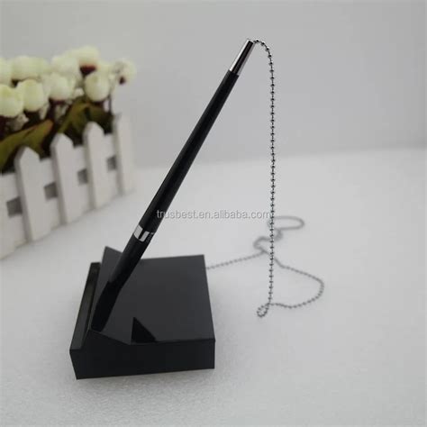 Factory Price Desk Pen With Chain Table Ballpoint Pen Stand Pen For