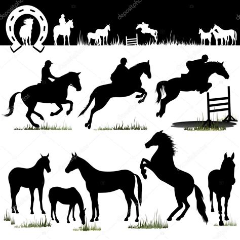 Silhouettes De Cheval Vecteur Image Vectorielle Par Xygobg