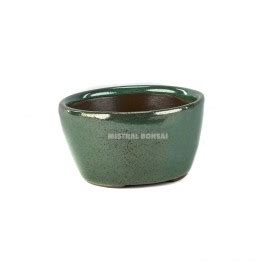 Round Bonsai Pot 9 5 Cm Green Japanese Ceramics Mistral Bonsai