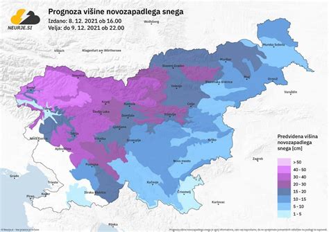 Pred nami je vremensko pestra noč V teh krajih bo zapadlo največ snega