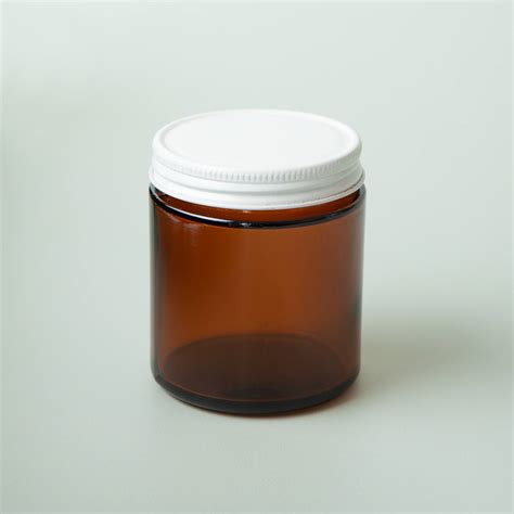 4 Oz Amber Glass Jar With White Lid Bramble Berry