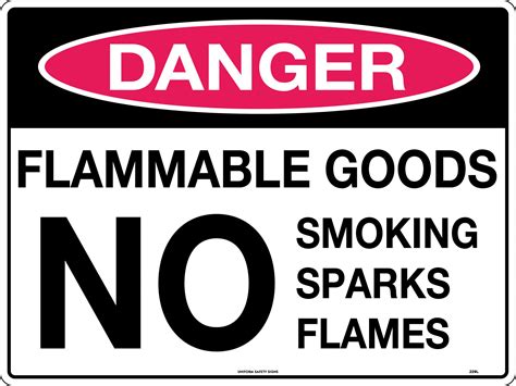 Danger Flammable Goods No Smoking Sparks Flames Danger Signs Uss