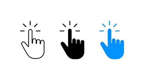 El Icono Del Cursor De La Mano Establece El Signo Del Cursor Vectorial