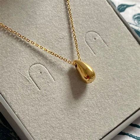 Gold Plated Water Drop Pendant Necklace