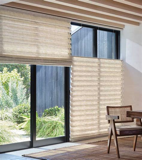 Large Windows Vignette Roman Shades Floor To Ceiling Shades And Blinds