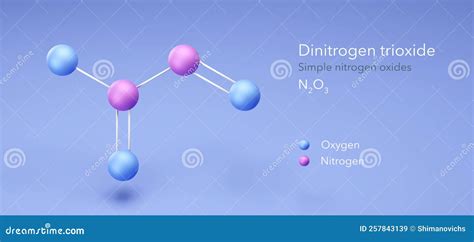 Dinitrogen Trioxide, Molecular Structures, Nitrogen Oxides, 3d Model, Structural Chemical ...