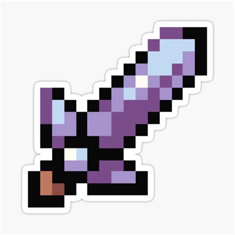 Purple Netherite Sword Pixel Art Sticker For Sale By Ajanyy Redbubble