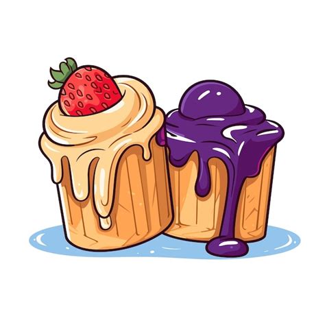 Premium Vector | Peanut butter and jelly ice cream cartoon vector illustrator