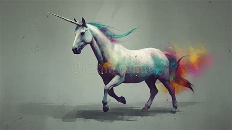 Beautiful Unicorn Horse . Ancient Mythical Creature Stock Illustration ...