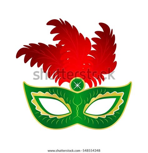 Carnival Mask Feathers Flat Vector Illustration Stock Vector Royalty