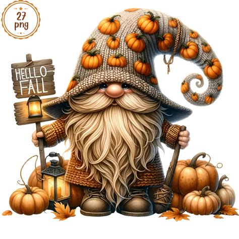 Fall Gnome Clipart, Gnome Clipart Bundle 27 Png, Autumn Gnome Png ...