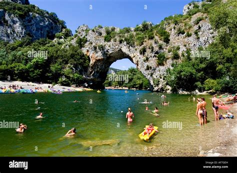 Natural Arch Gorges The Ardeche River Vallon Pont D Arc France French