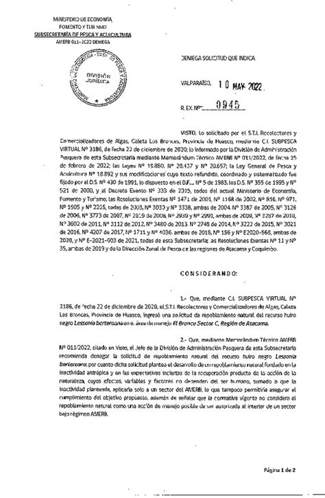 Res Ex N 945 2022 Deniega solicitud que indica Publicado en Página