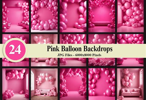 Pink Balloon Backdrops Backgrounds Graphic by Felicitube · Creative Fabrica