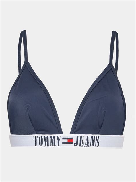 Tommy Jeans Góra od bikini UW0UW04079 Granatowy Modivo pl