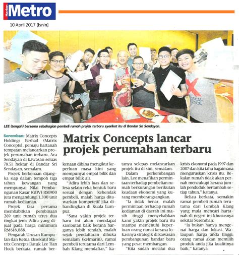 Matrix Concepts Lancar Project Perumahan Terbaru Harian Metro