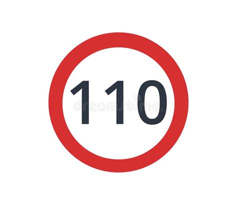 Maximum Speed Limit Of 110 Icon Traffic Signs Vectors Stock Vector