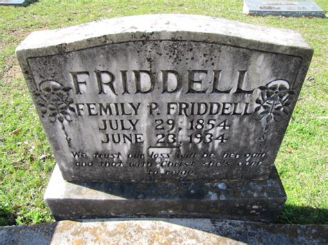 Femily Permelia Jackson Friddell Find A Grave Memorial