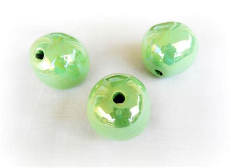 Round Ceramic Beads Handmade Enameled Ceramic Glazed Greek Etsy