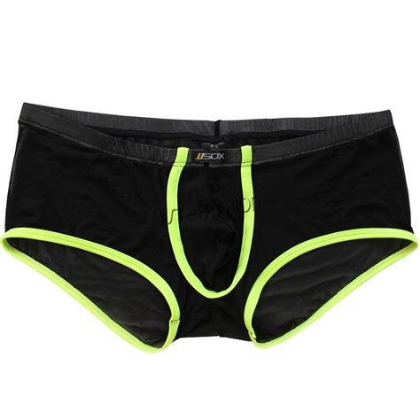 Sexy Mens Underwear Sheer Mesh Boxer Briefs See Through Gay Shorts Bikini Trunks EBay