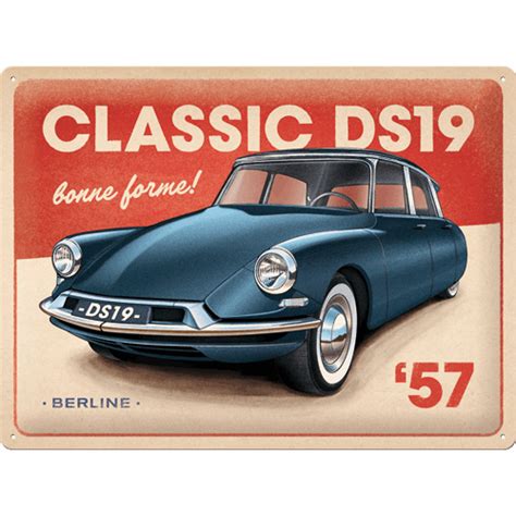 Plaque Citroen DS 19 Berline 40x30 Garage Atelier Les Plaques