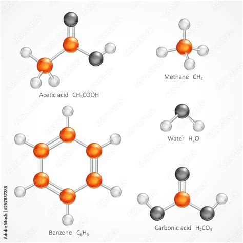 Illustration Of 3d Molecular Structure Ball And Stick Molecule Model