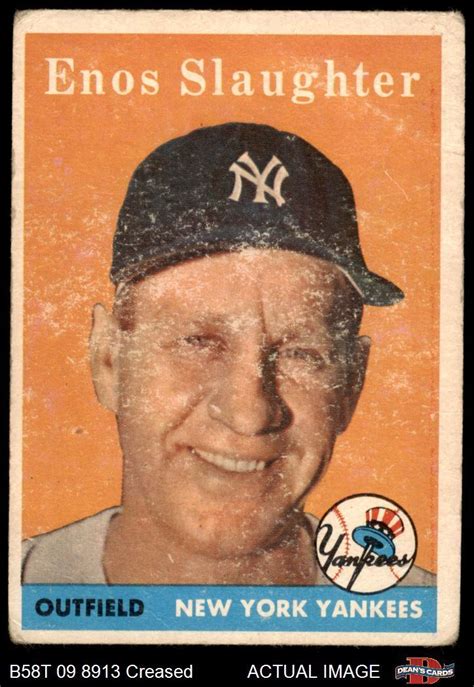 1958 Topps 142 Enos Slaughter Yankees HOF 1 5 FAIR EBay