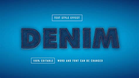 Premium Vector Denim Text Effect Editable Premium Free Download