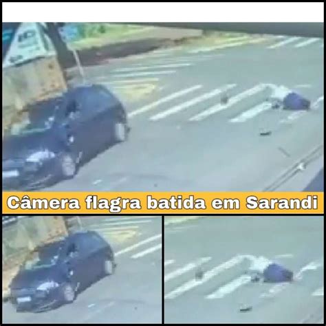 Câmera flagra batida entre carro e moto em Sarandi vídeo Plantão Maringá